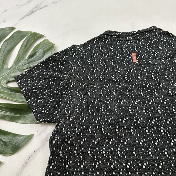 Jamie Sadock Womens Golf Shirt Size M Black Gray Polka Dot Knit Short Sleeve - Picture 10 of 11